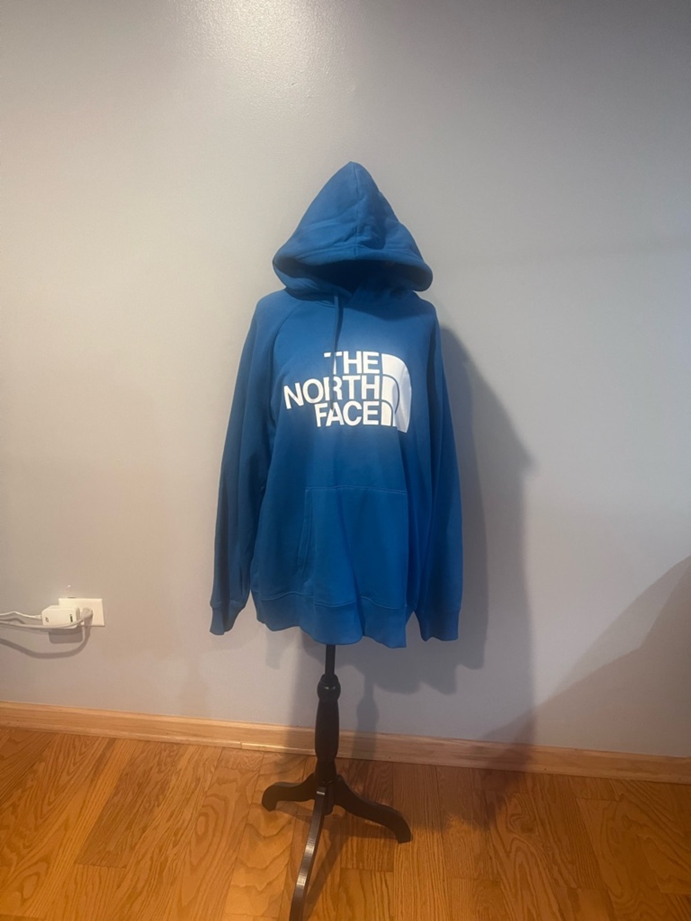 The North Face Royal Blue Pullover Hoodie with White Logo